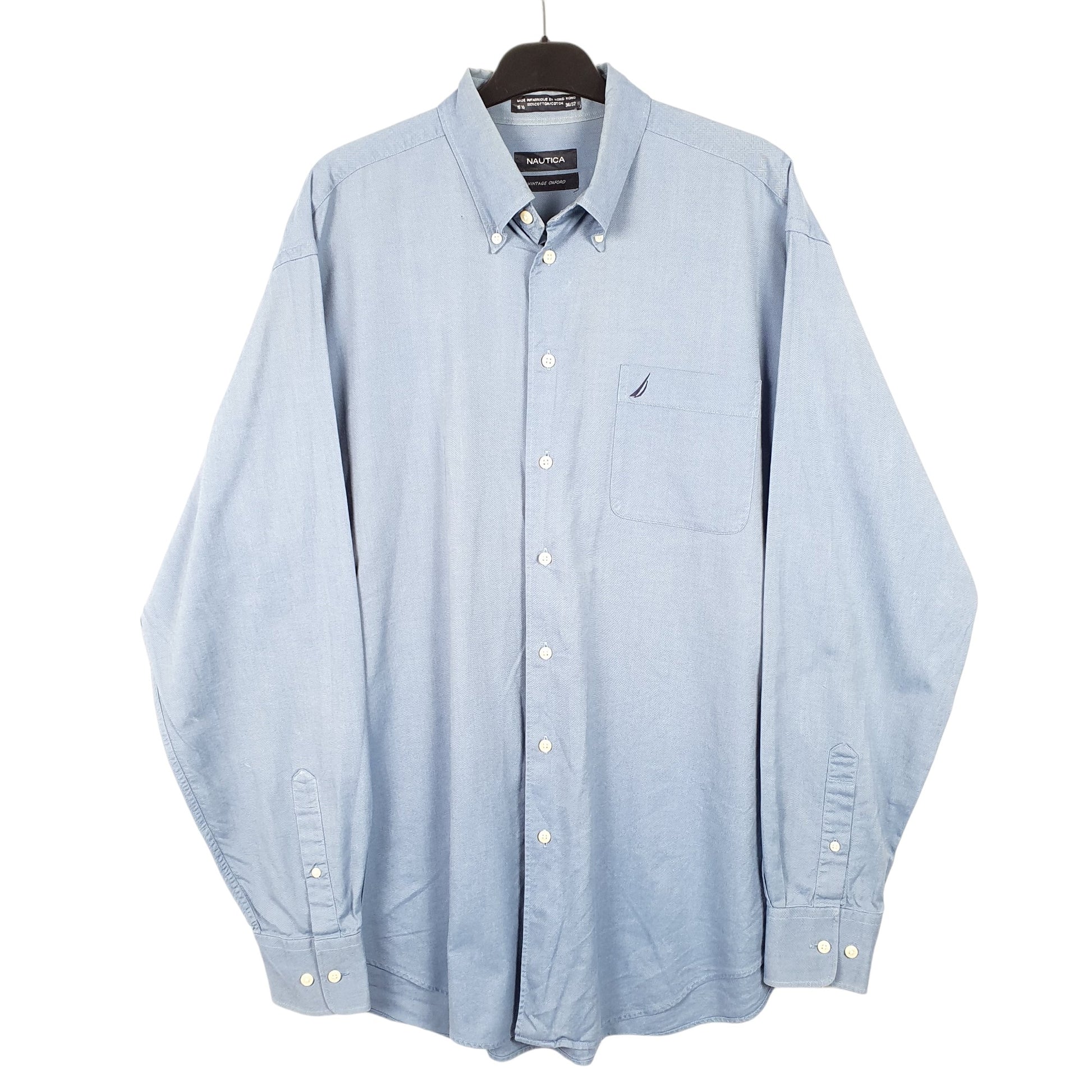 Mens Blue Nautica Vintage Oxford Long Sleeve Shirt