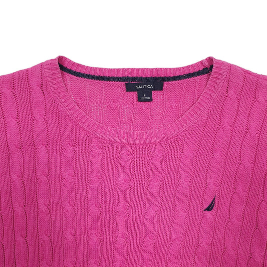 Womens Pink Nautica Knit Crewneck Jumper