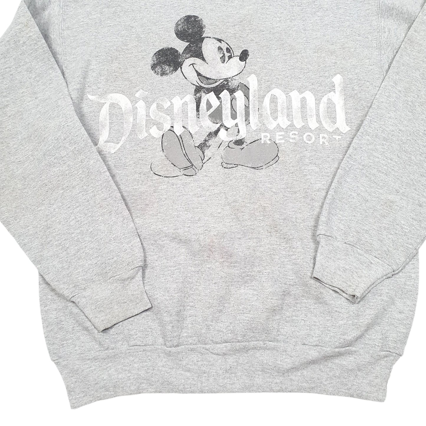 Mens Grey Hanes Disneyland Resort Mickey Mouse Crewneck Jumper