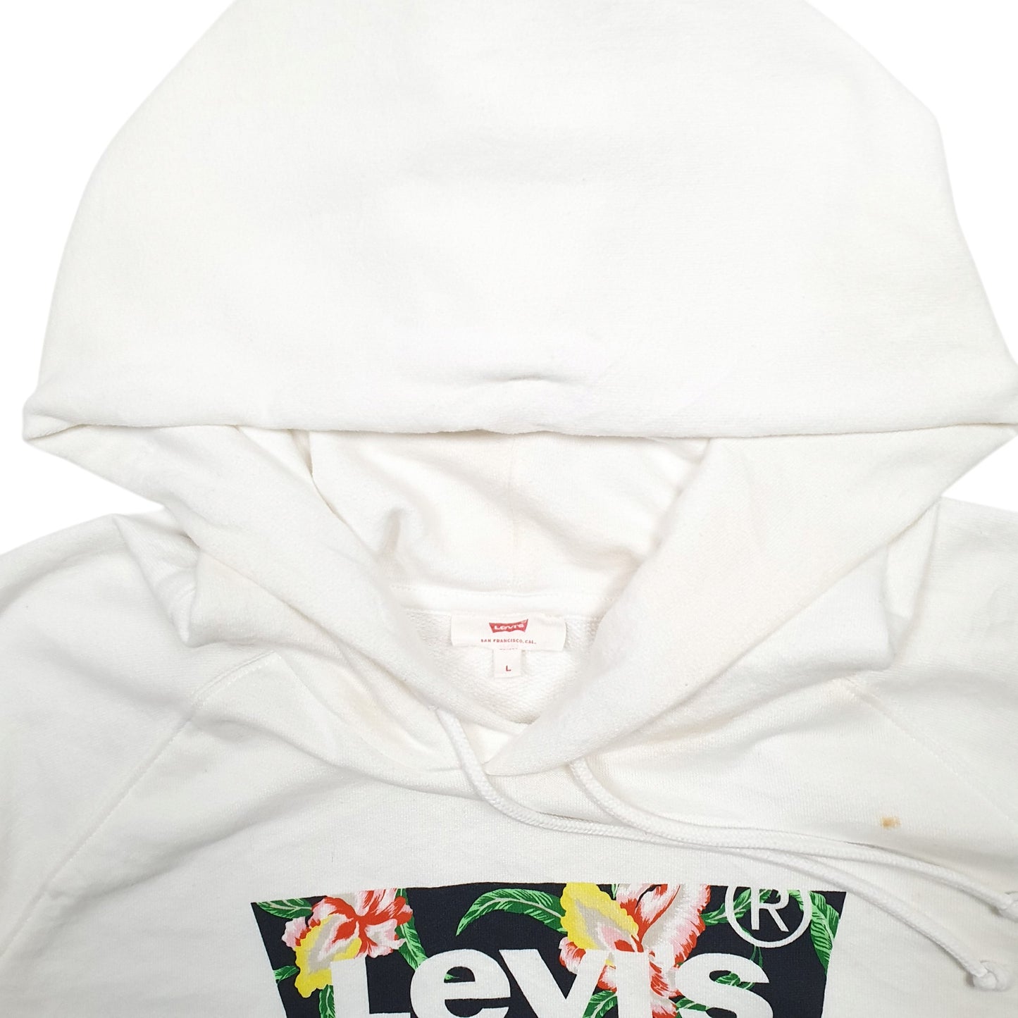 Womens White Levis Floral Hoodie Jumper