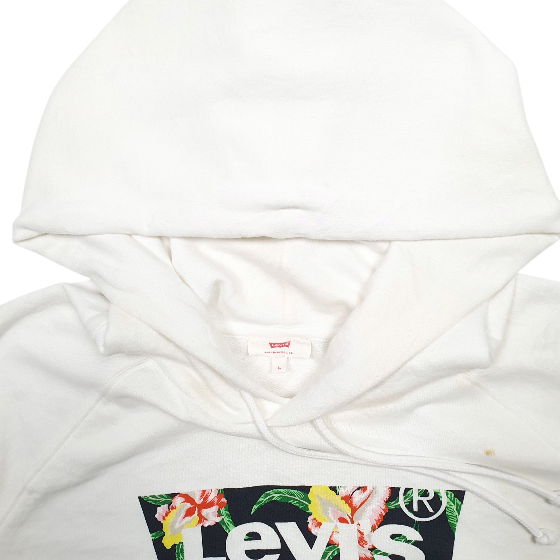 Womens White Levis Floral Hoodie Jumper