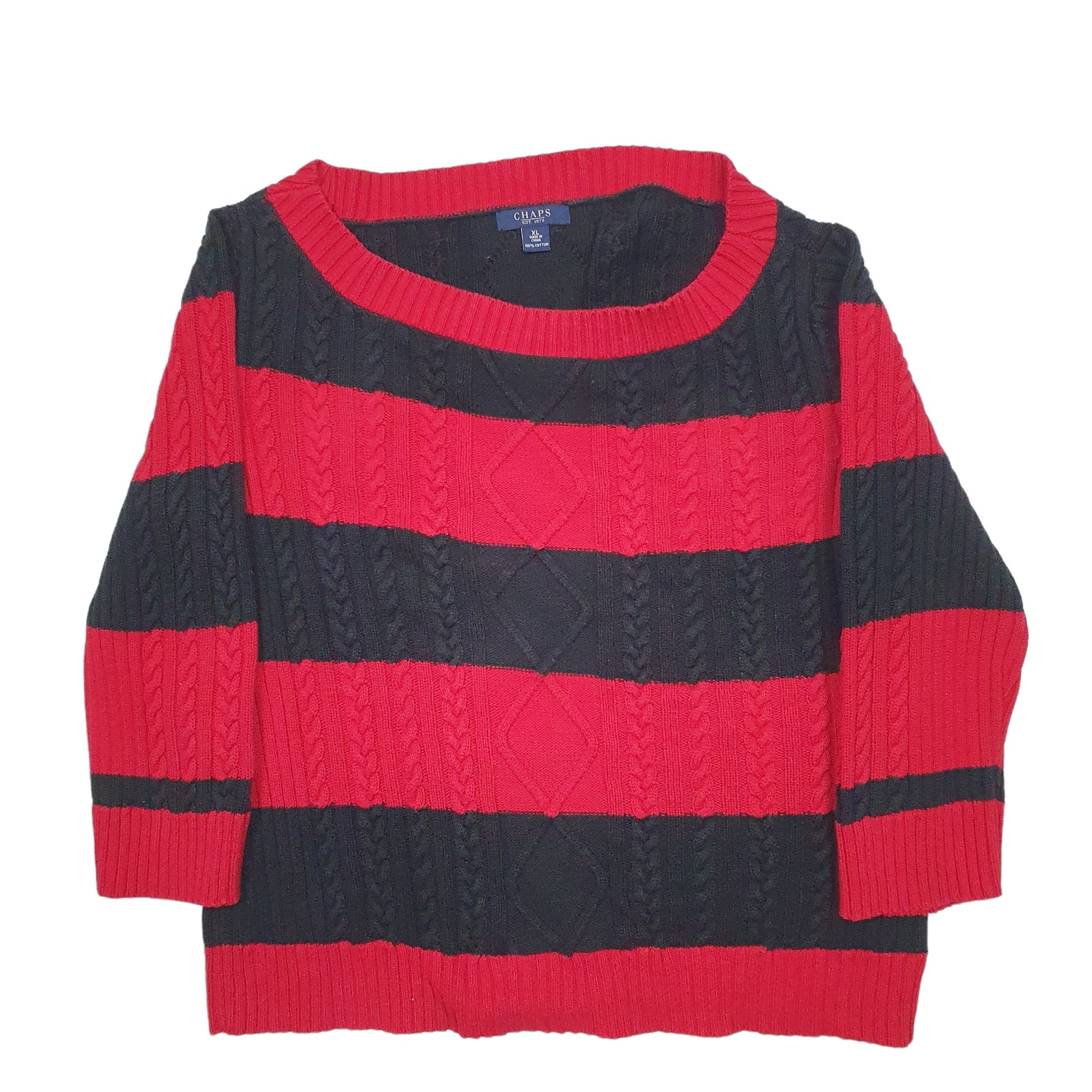 Womens Red Chaps Knit Crewneck Jumper