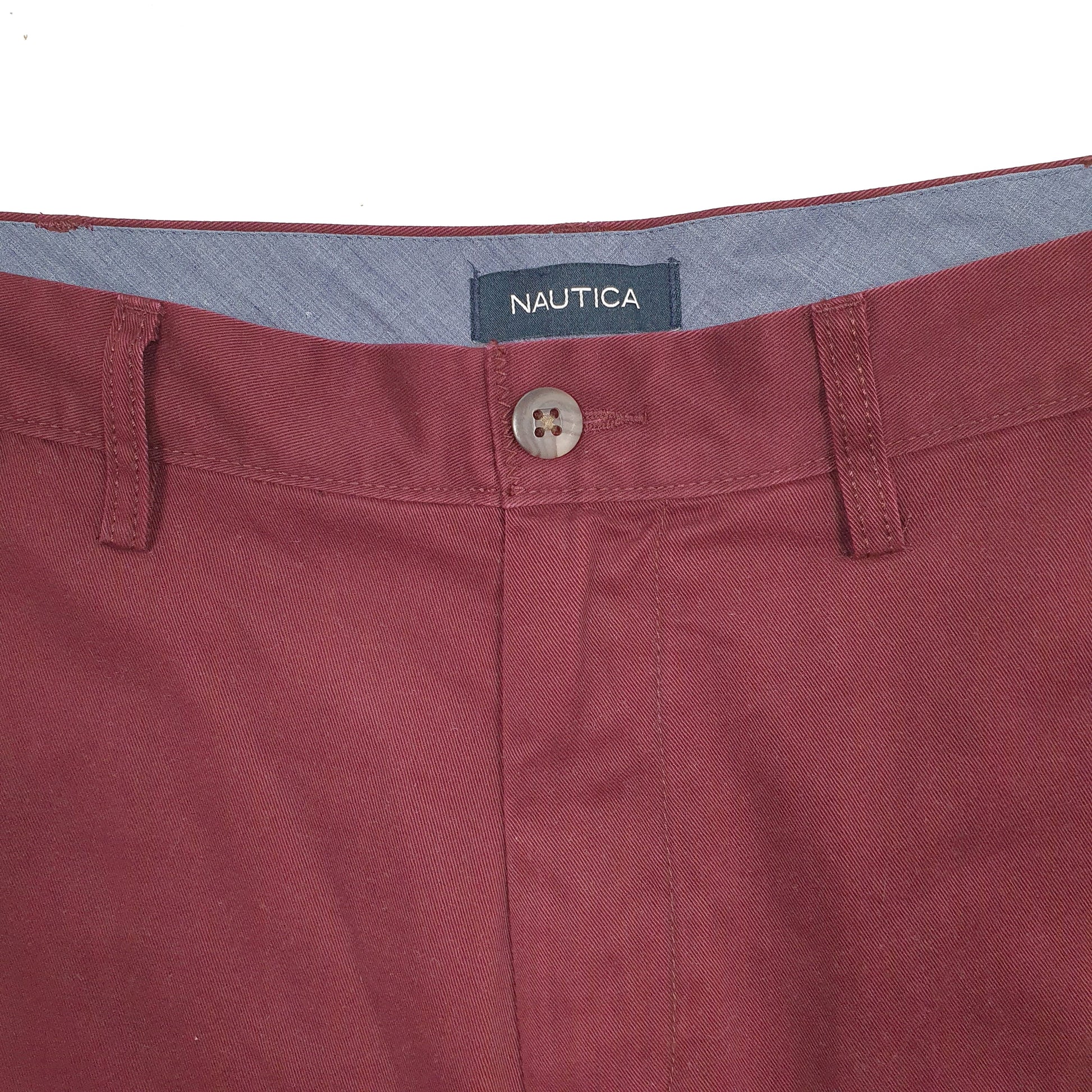 Mens Burgundy Nautica Deck Chino Shorts