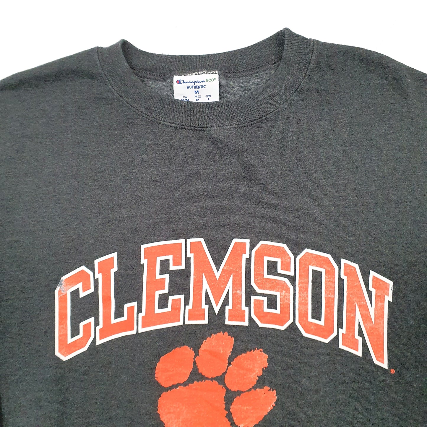 Mens Grey Champion Clemson Crewneck Jumper
