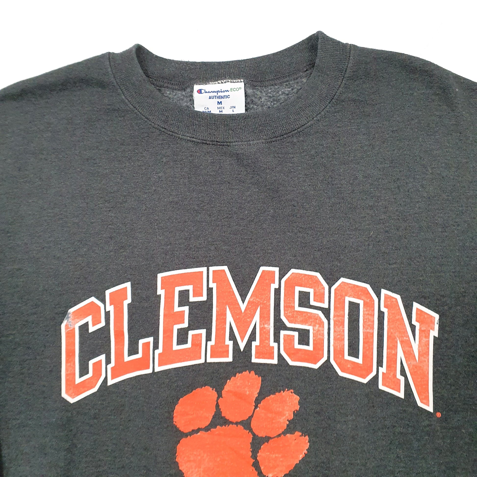Mens Grey Champion Clemson Crewneck Jumper