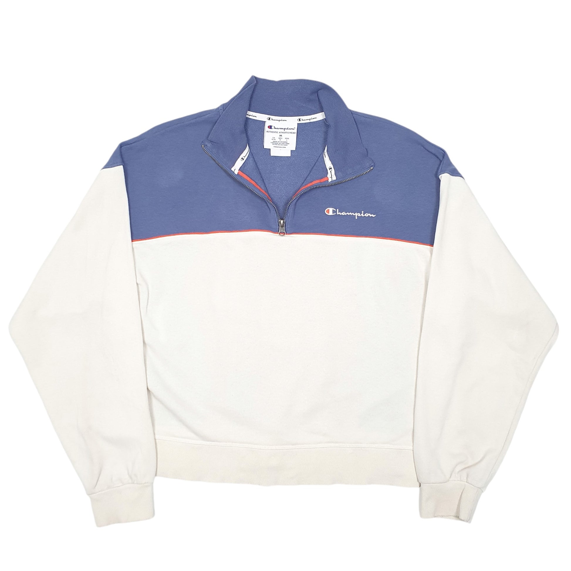 Womens Cream Champion  Quarter Zip Jumper