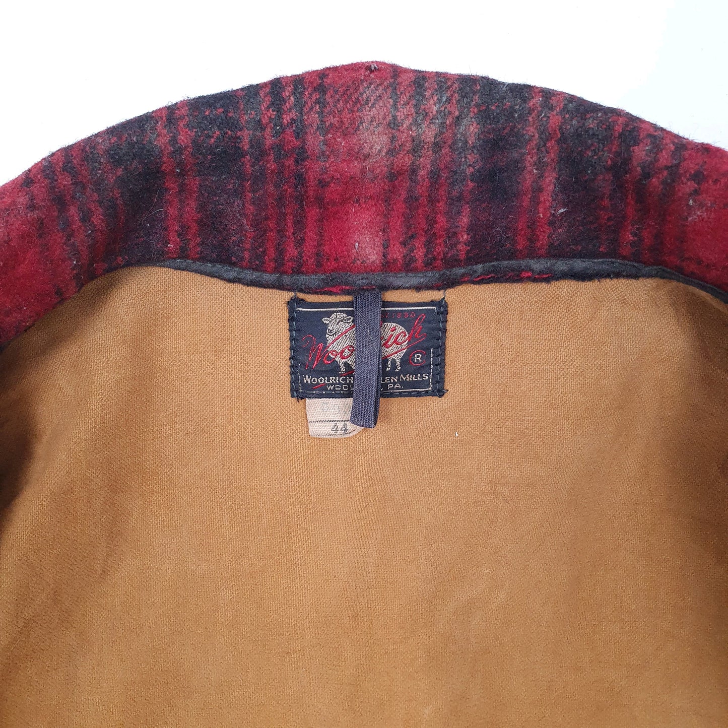 Mens Red Woolrich 503 Vintage 1950s Mackinaw Hunting  Coat
