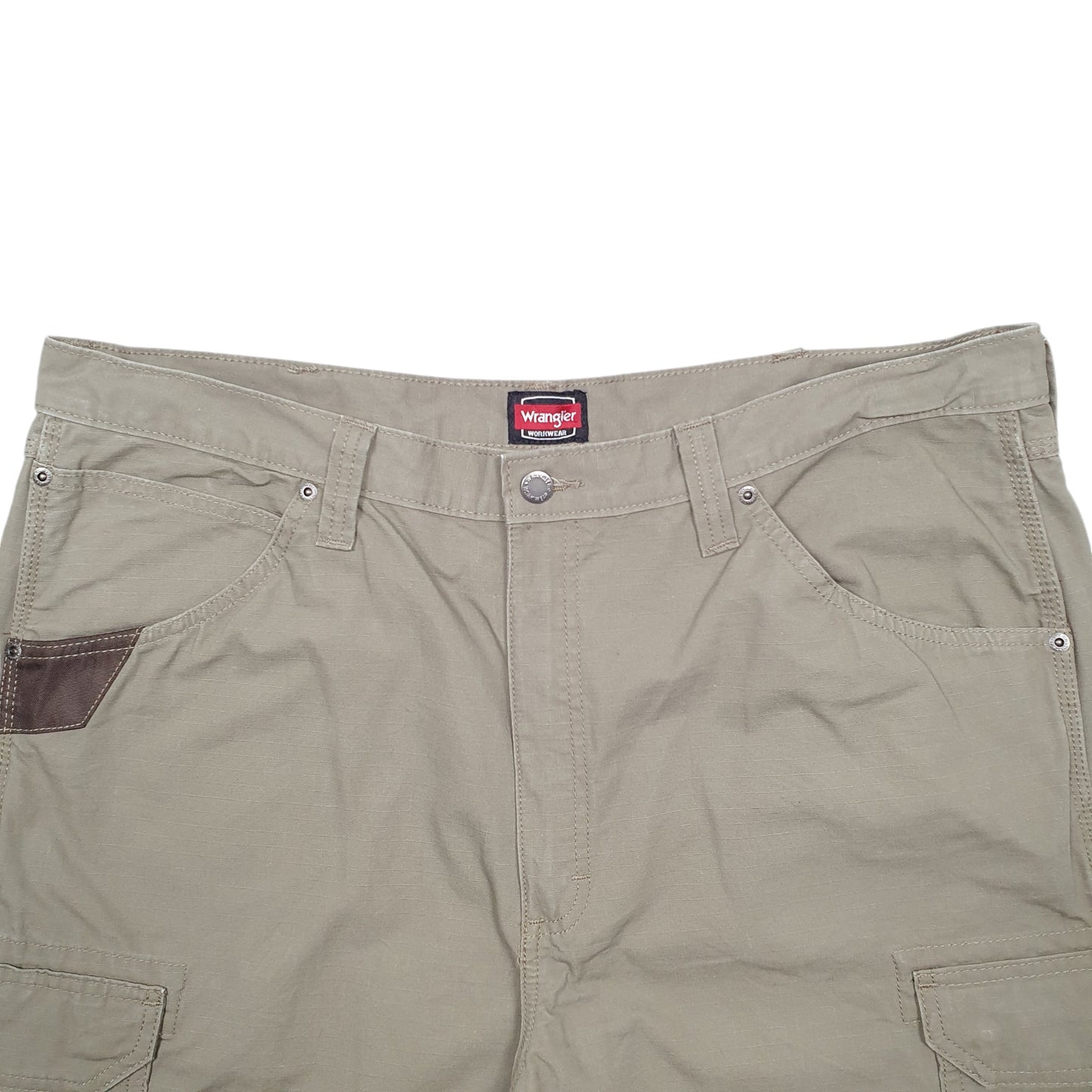 Mens Sand Wrangler Denim Jeans Jorts Ripstop Cargo Shorts