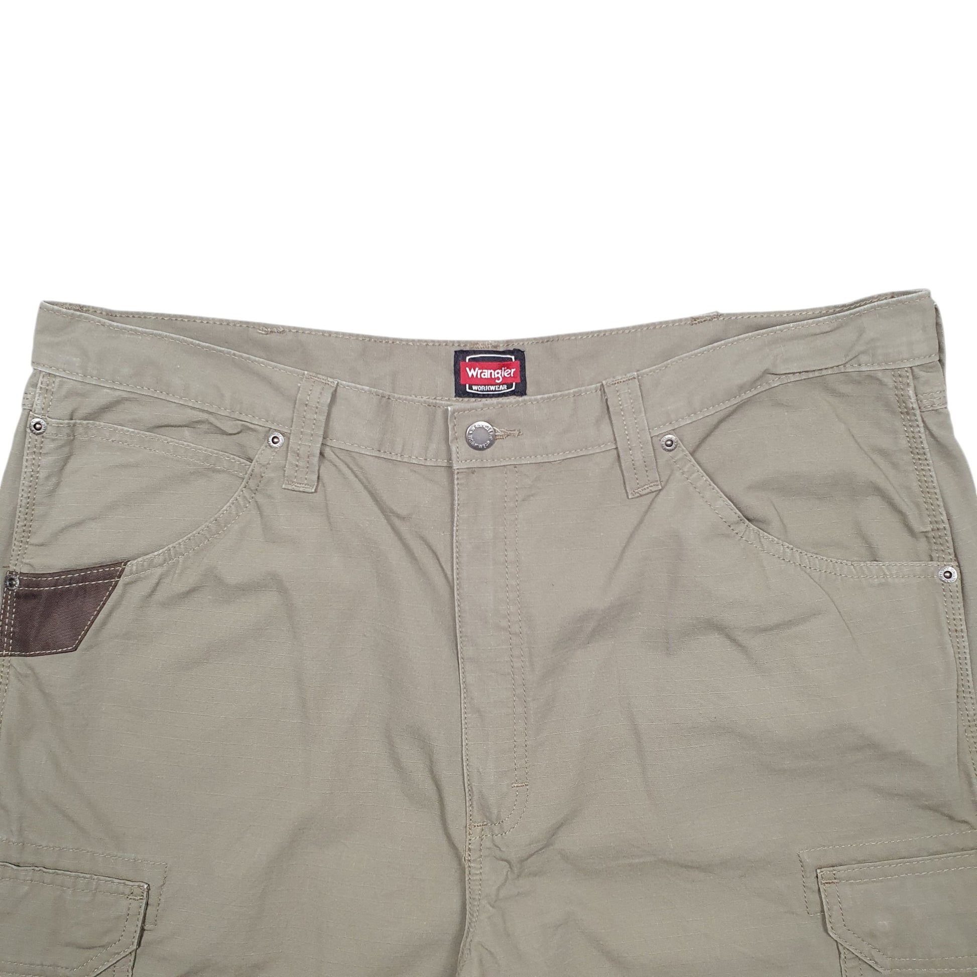 Mens Sand Wrangler Denim Jeans Jorts Ripstop Cargo Shorts