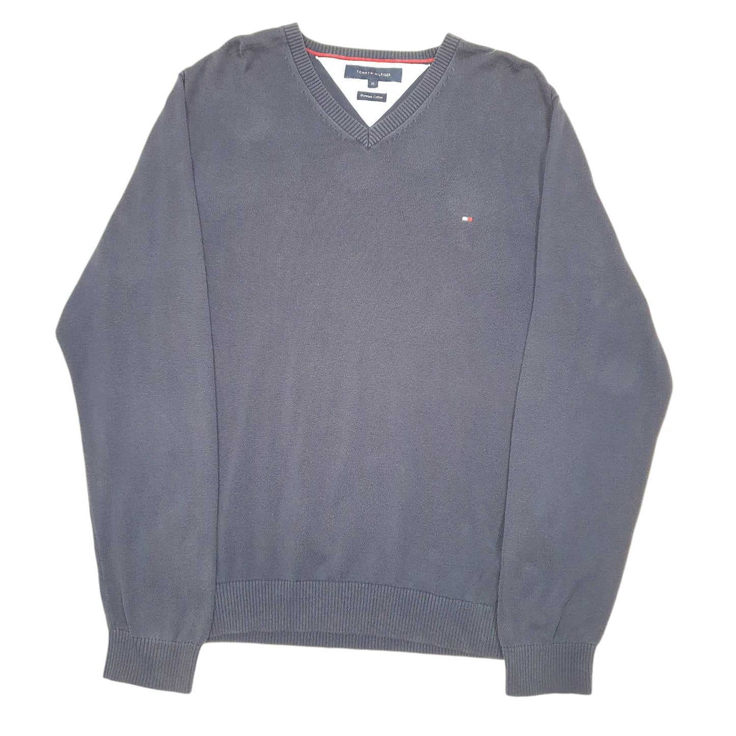 Mens Navy Tommy Hilfiger Knit V Neck Jumper