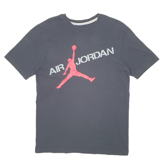 Mens Black Nike Air Jordan Basketball Spellout Short Sleeve T Shirt
