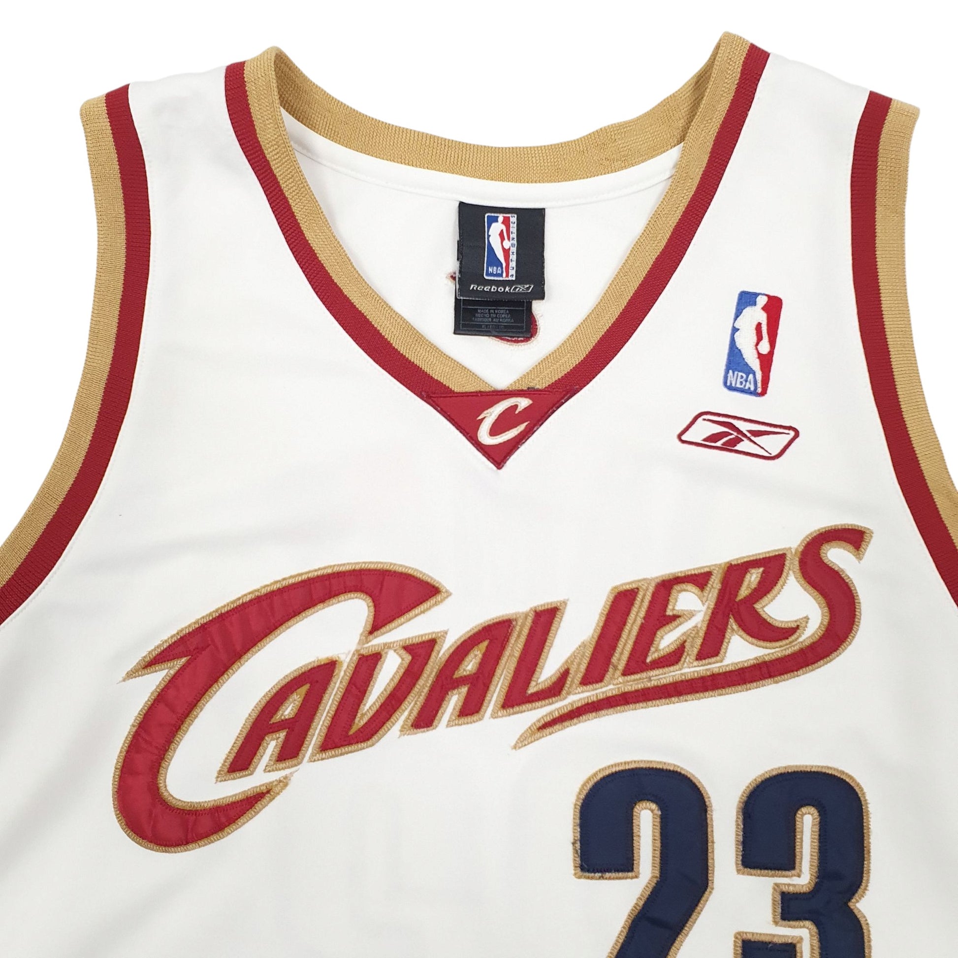 Mens White Reebok Jersey NBA Cavaliers LeBron James Short Sleeve T Shirt