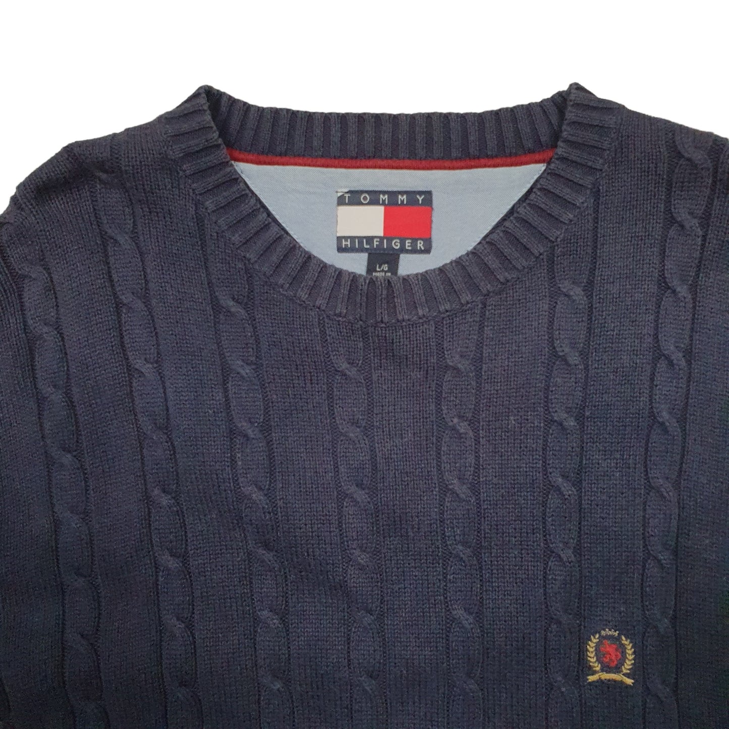Mens Navy Tommy Hilfiger Knit Crewneck Jumper
