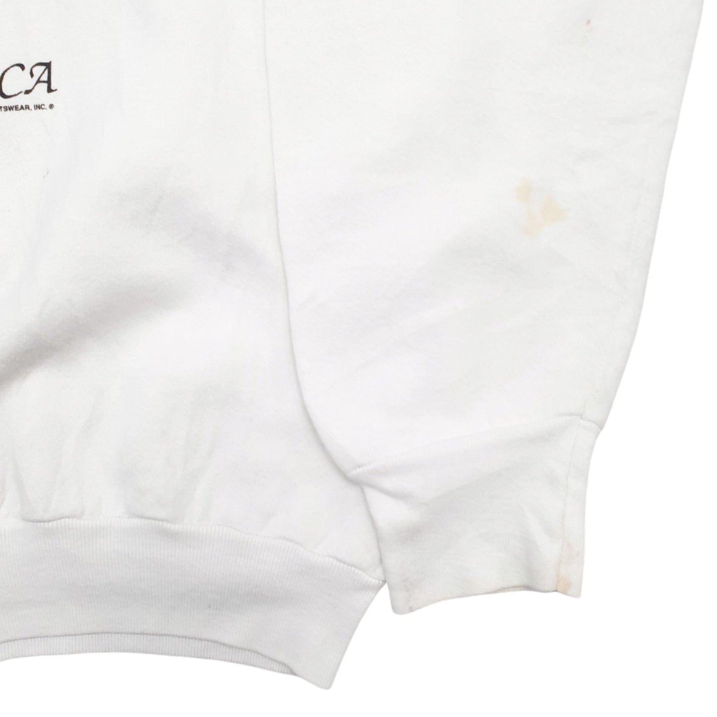 Mens White Fruit Of The Loom Rose Bowl Football Iowa 90's Vintage Made In USA Crewneck Jumper