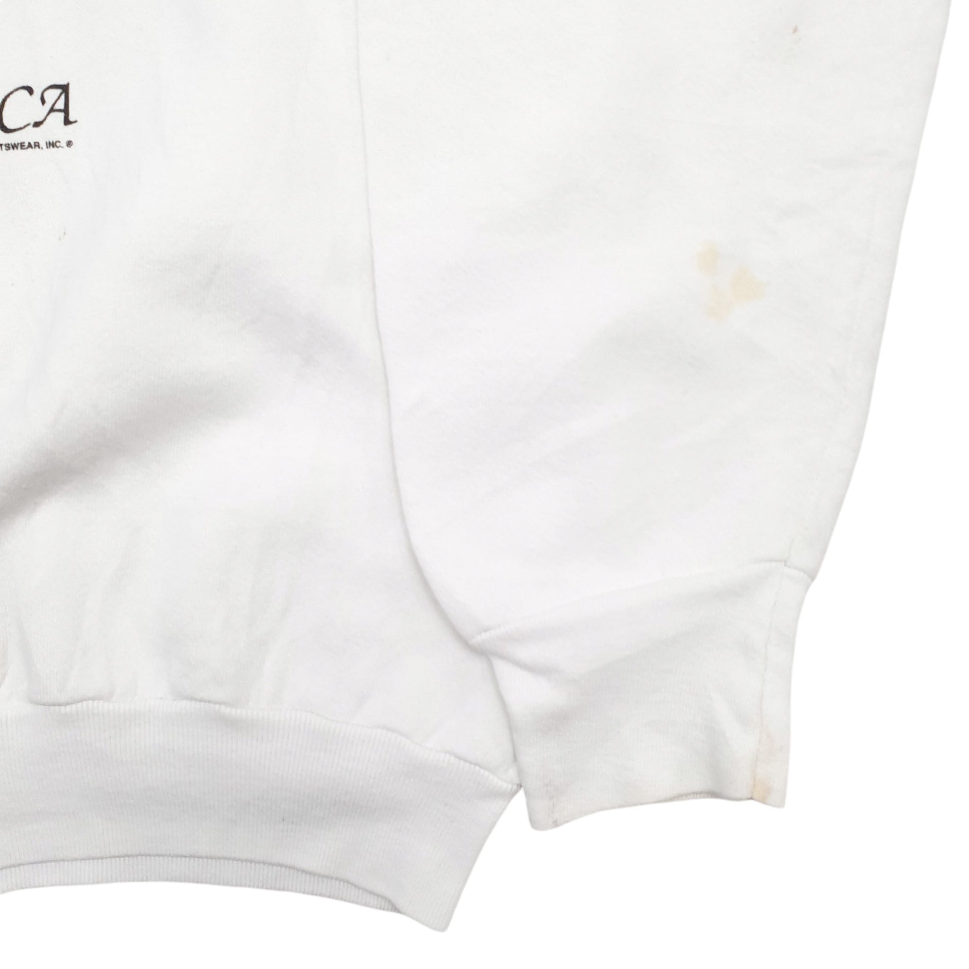 Mens White Fruit Of The Loom Rose Bowl Football Iowa 90's Vintage Made In USA Crewneck Jumper