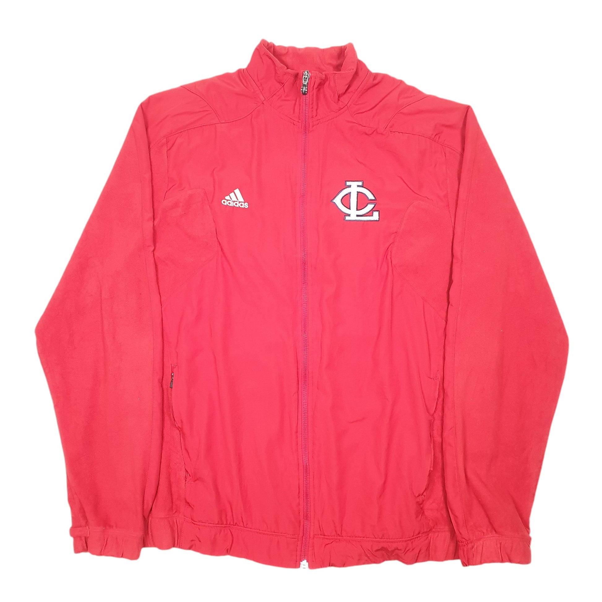 Mens Red Adidas Scorch Lower Columbia College Softball USA Full Zip Jumper