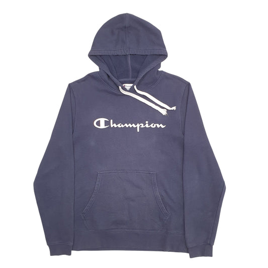 Mens Navy Champion Spellout Hoodie Jumper