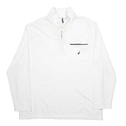 Mens White Nautica  Quarter Zip Jumper