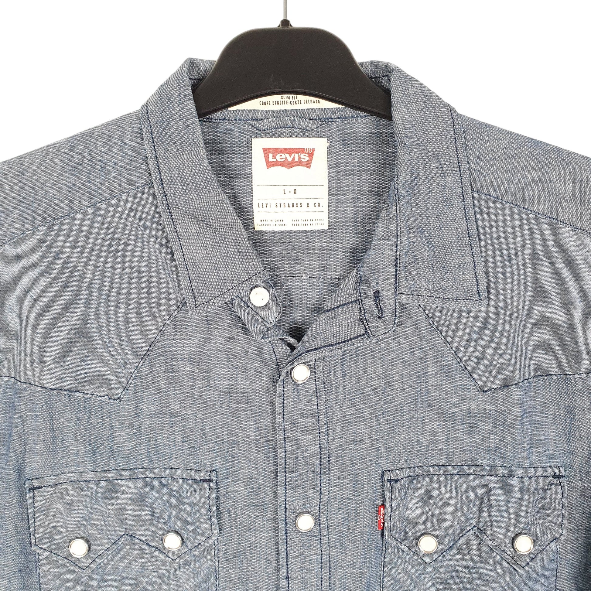 Slim Fit Mens Denim Levi Shirt Levis Slim Fit Long Sleeve Western