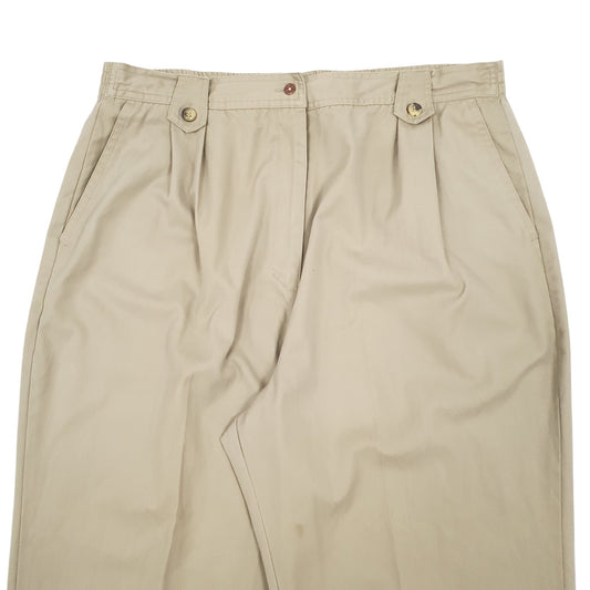 Mens Beige Lauren Brooke Double Pleated Chino Trousers