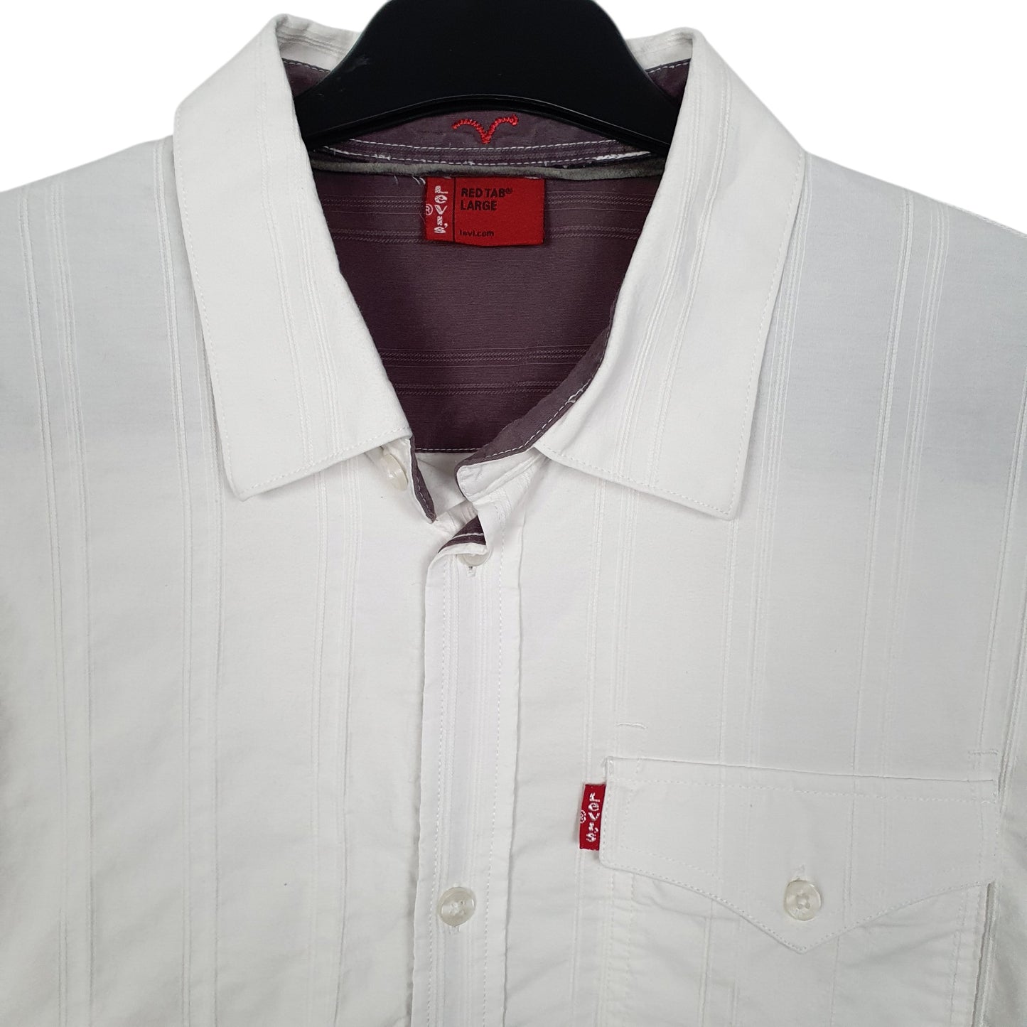 Mens White Levis Red Tab Short Sleeve Shirt