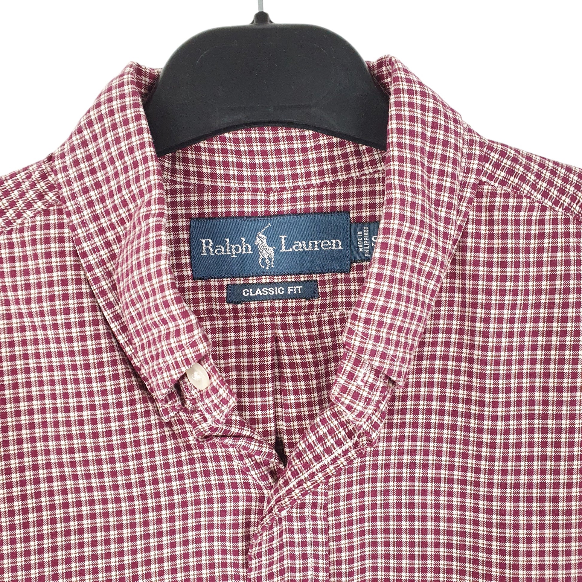 Mens Burgundy Ralph Lauren Oxford Long Sleeve Shirt