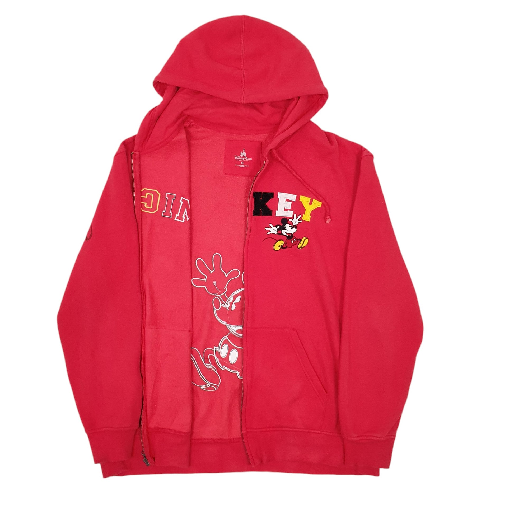 Mens Red Disney Mickey Mouse Full Zip Jumper