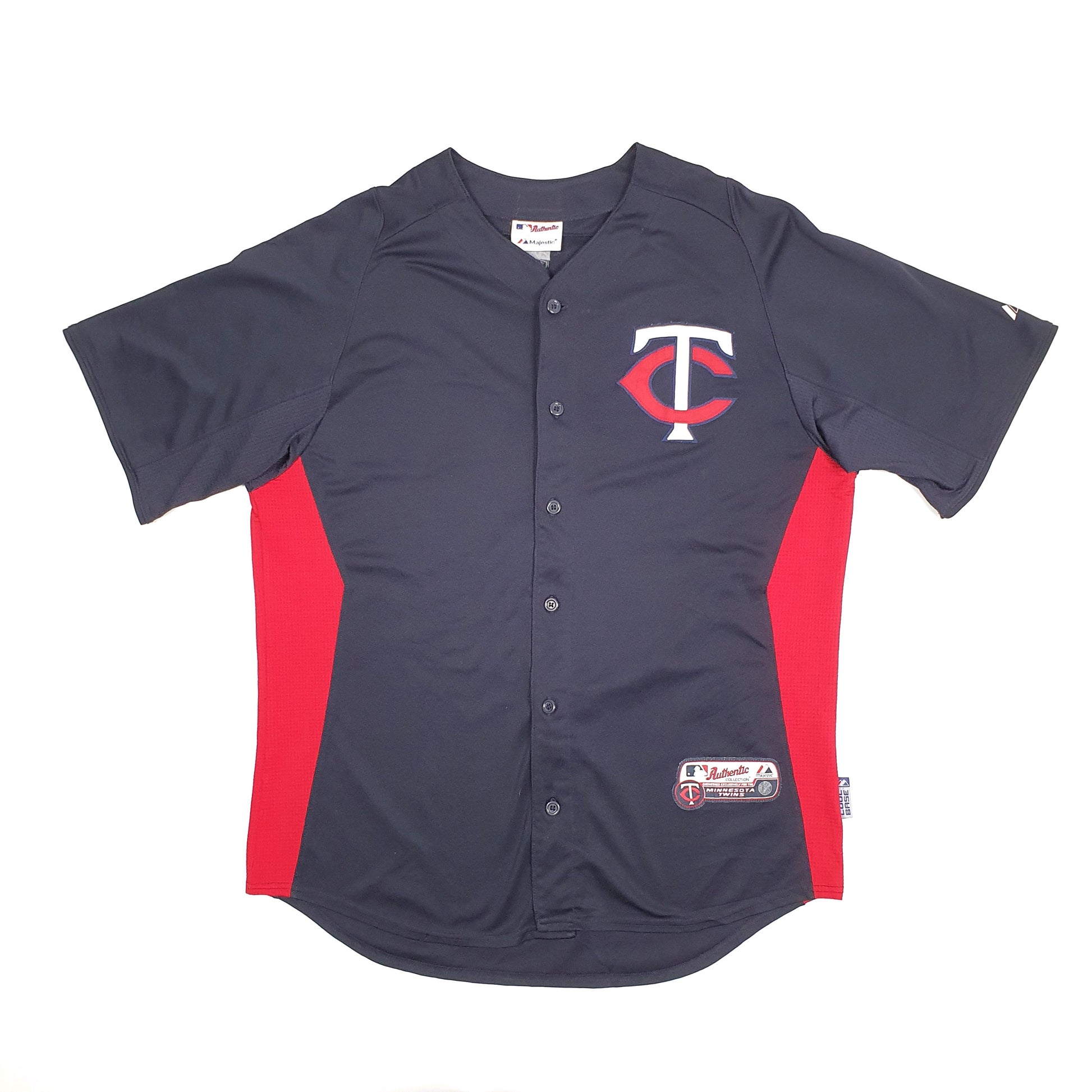 Mens Navy Majestic MLB Baseball Jersey Minnesota Twins Vintage Short Sleeve T Shirt