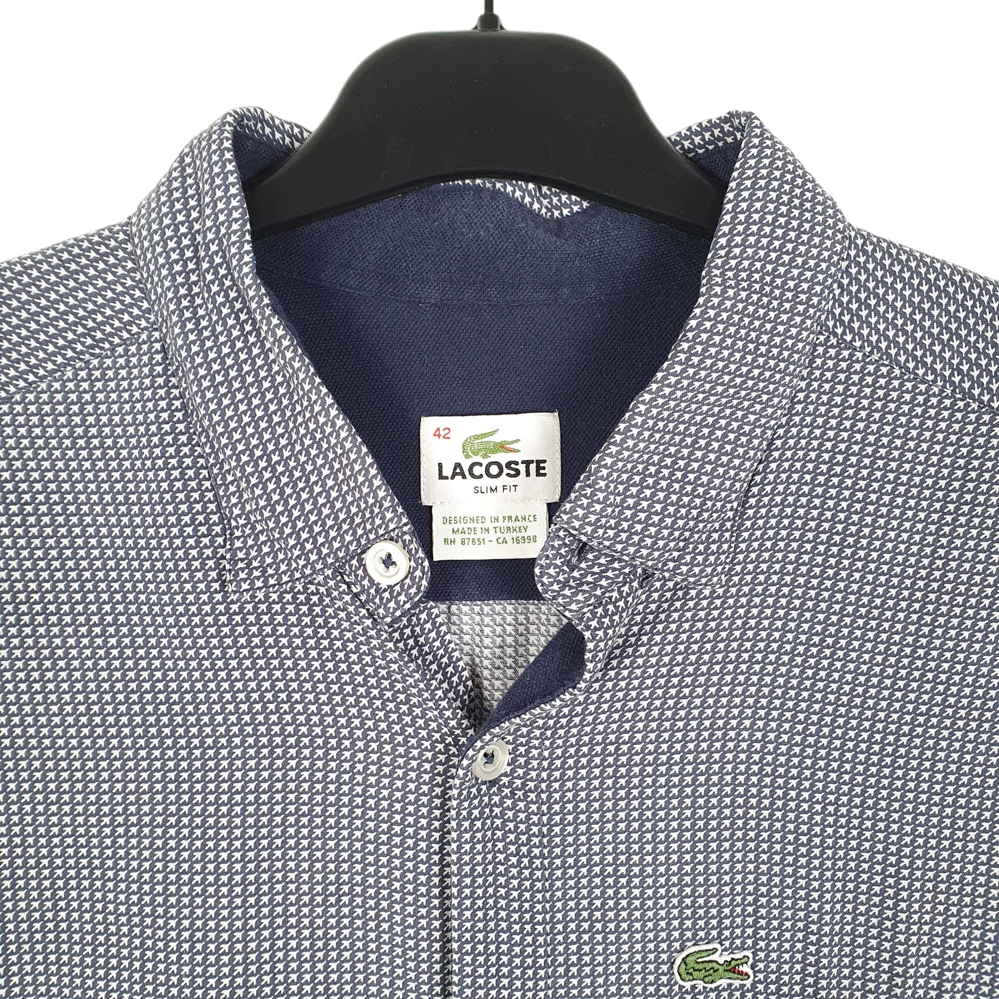 Mens Navy Lacoste Planes Long Sleeve Shirt