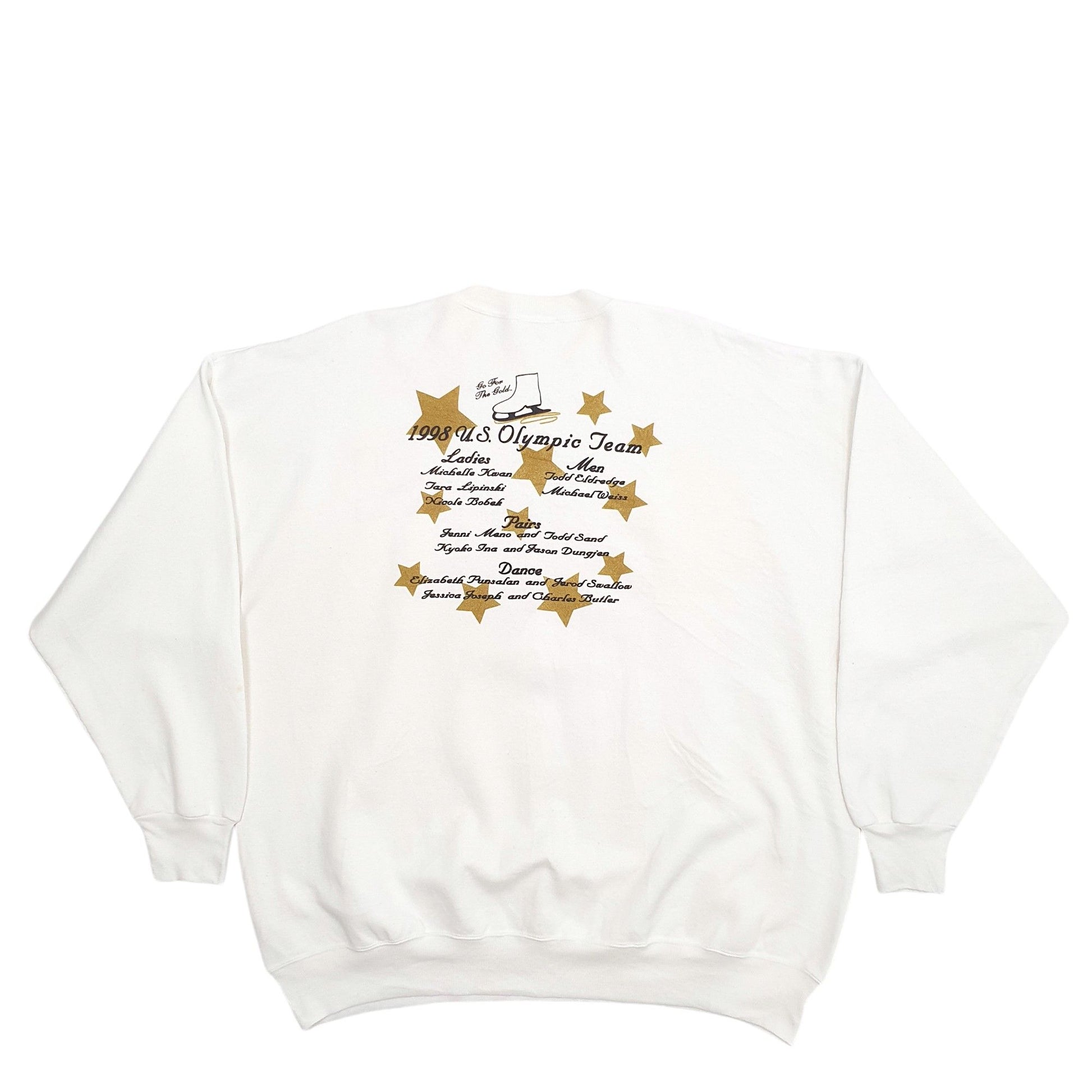 Mens White Andazia Olympics Ice Skating Made In USA Crewneck Jumper