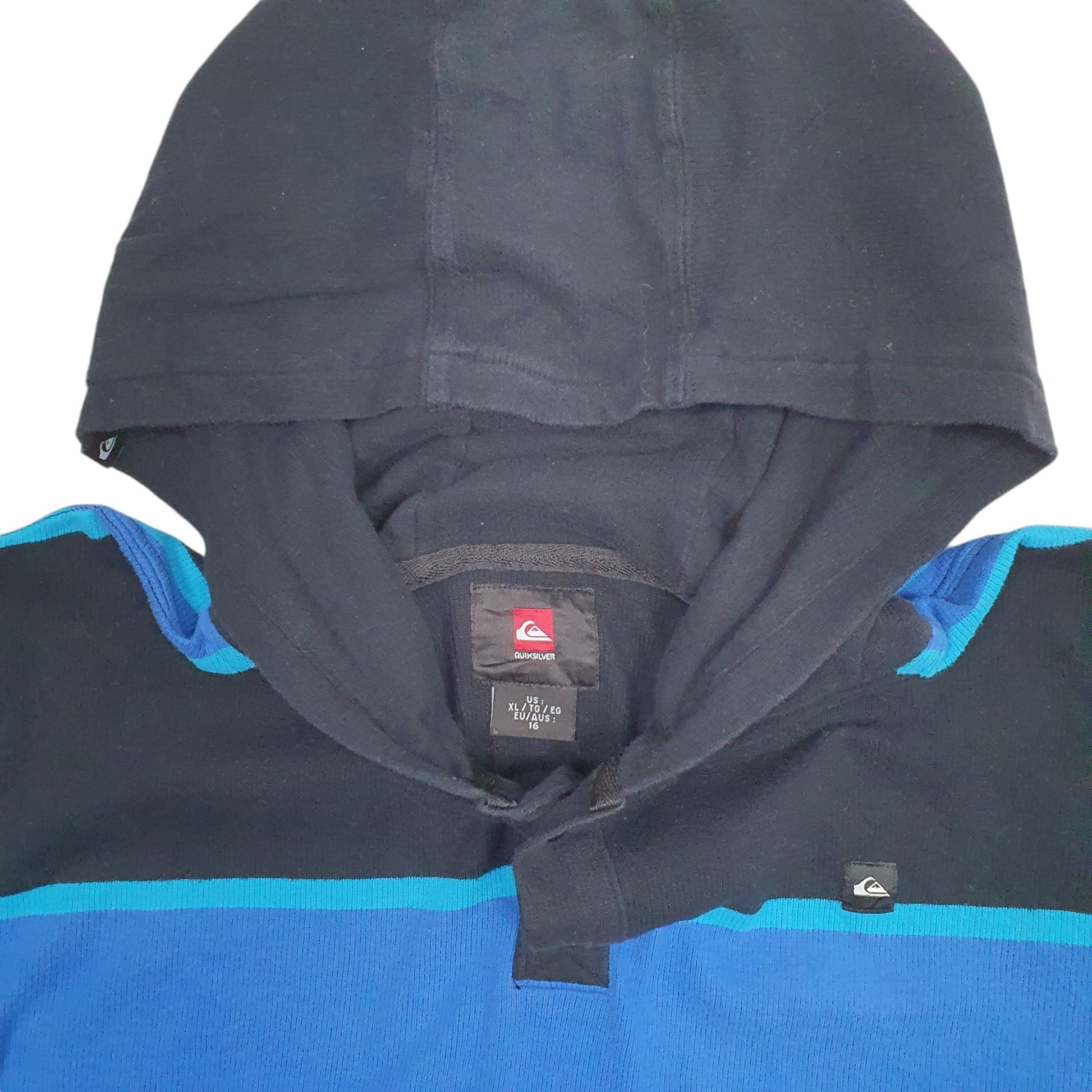 Mens Blue Quicksilver Stripes Hoodie Jumper