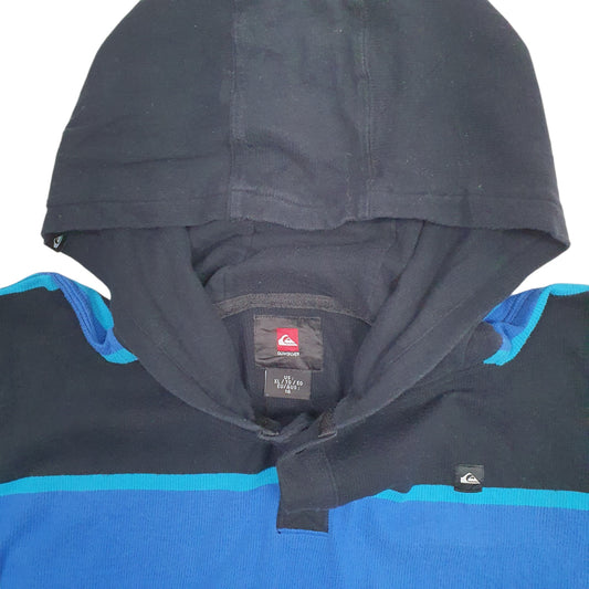 Mens Blue Quicksilver Stripes Hoodie Jumper