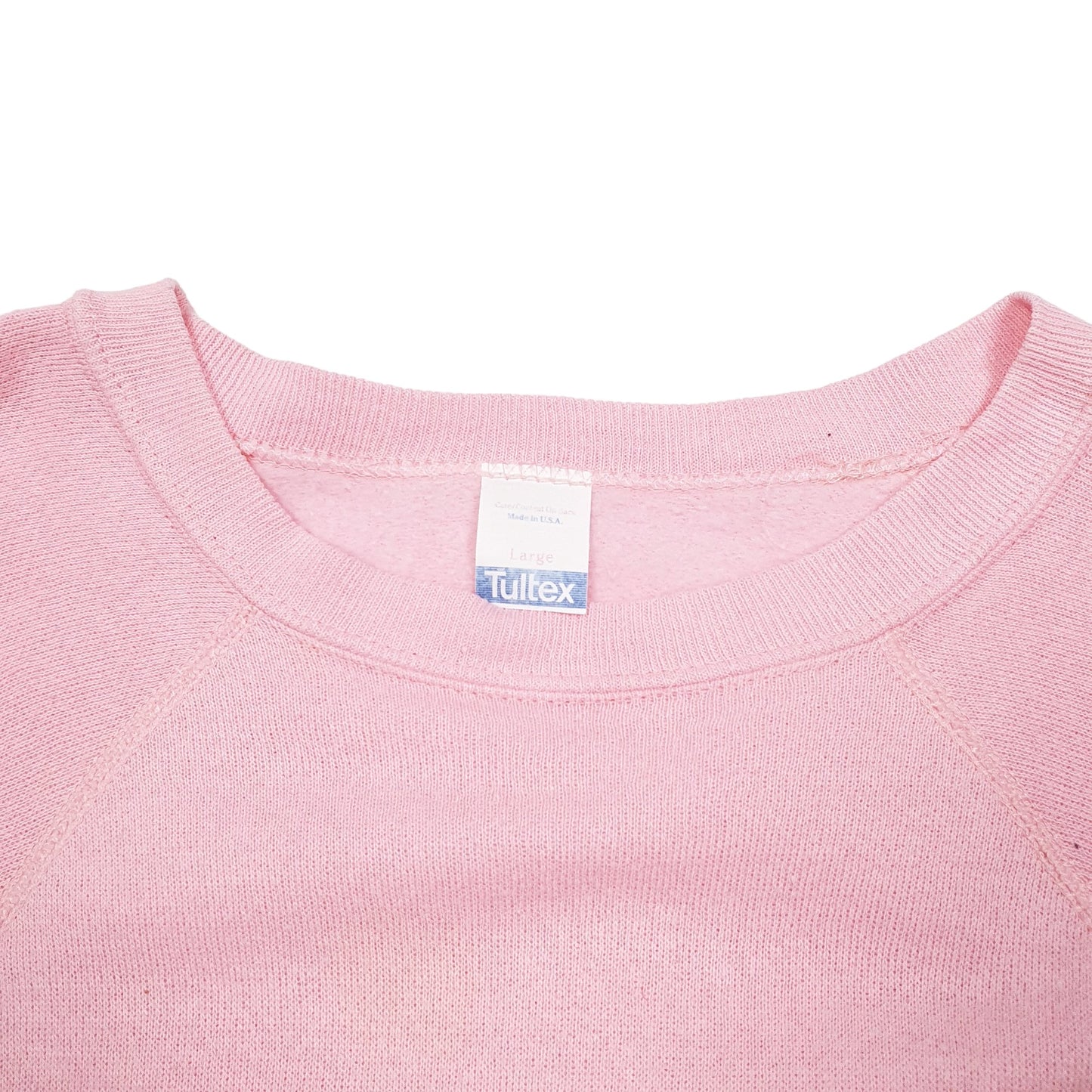 Womens Pink Tultex Vintage Made In USA Raglan Marthas Vinyard Beach Rose 90s Crewneck Jumper