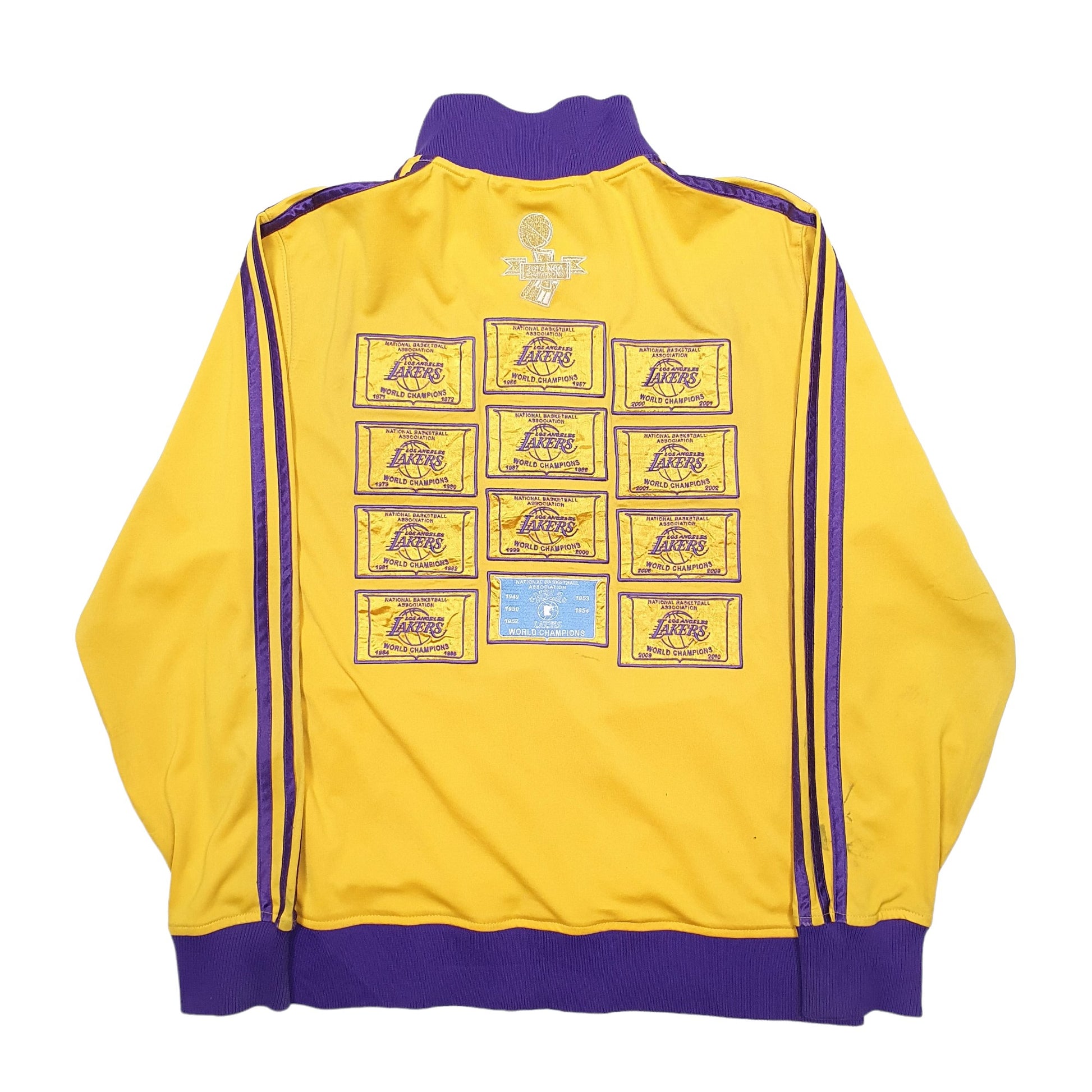 Mens Yellow Adidas LA Lakers NBA Basketball Full Jumper