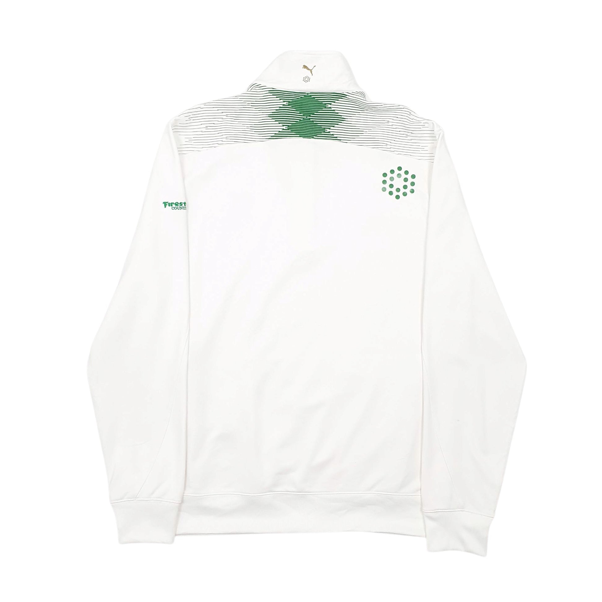 Mens White Puma Sport Active Wear Quarter Zip Jumper