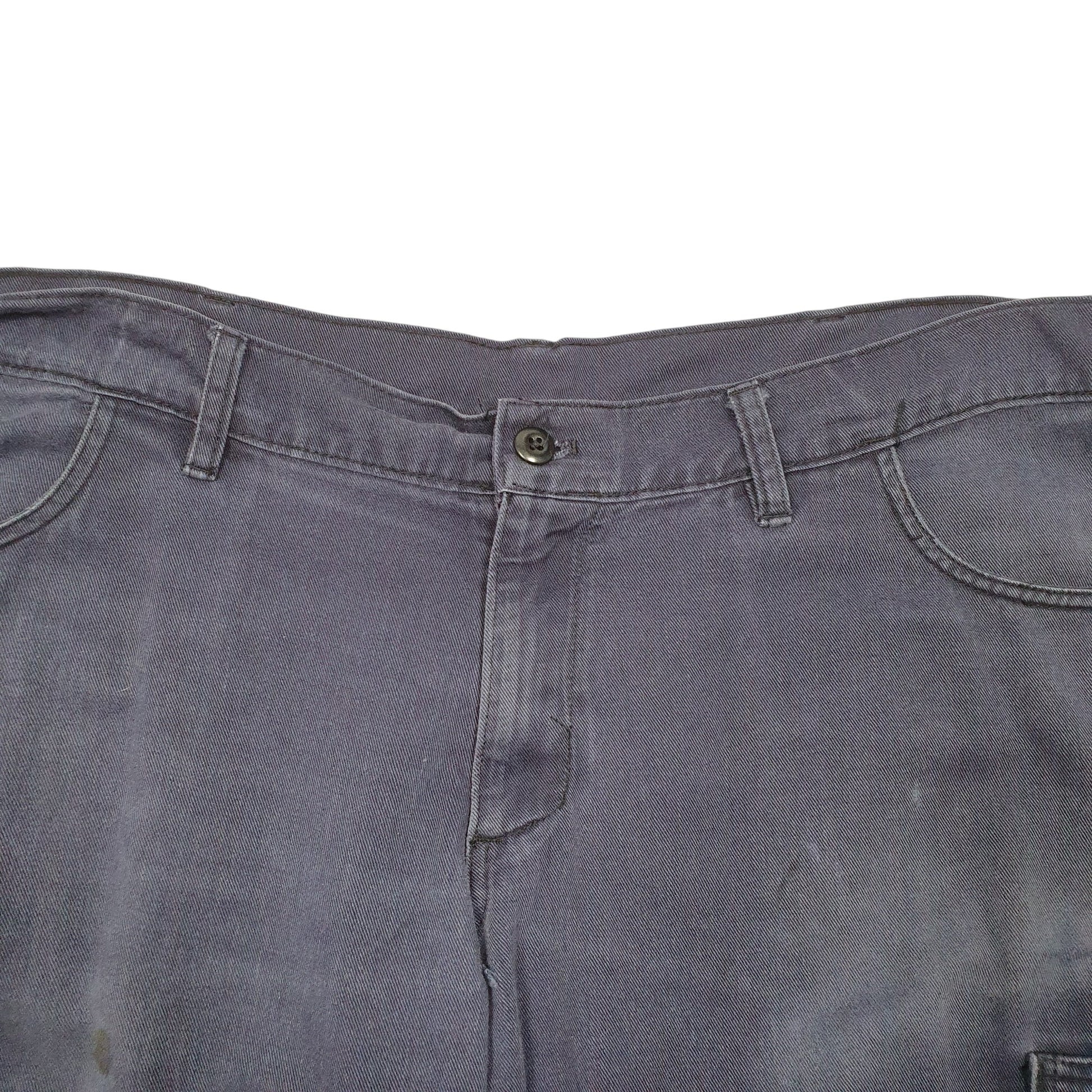 Mens Navy AGO Workwear Utility Reflective Cargo Trousers