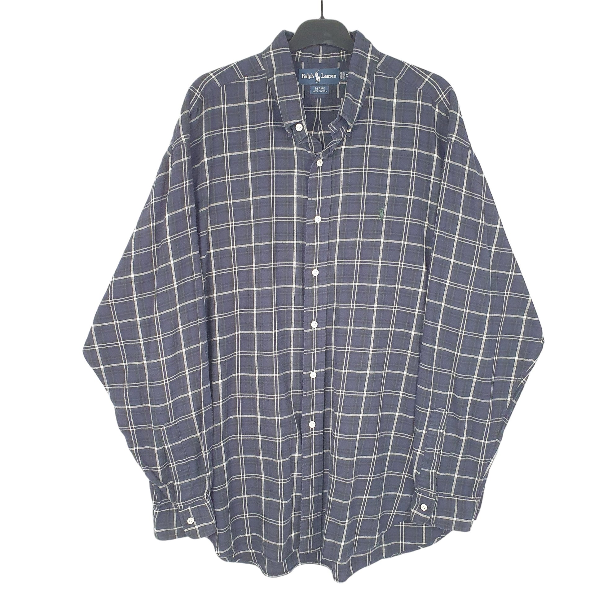 Mens Navy Ralph Lauren Flannel Long Sleeve Shirt