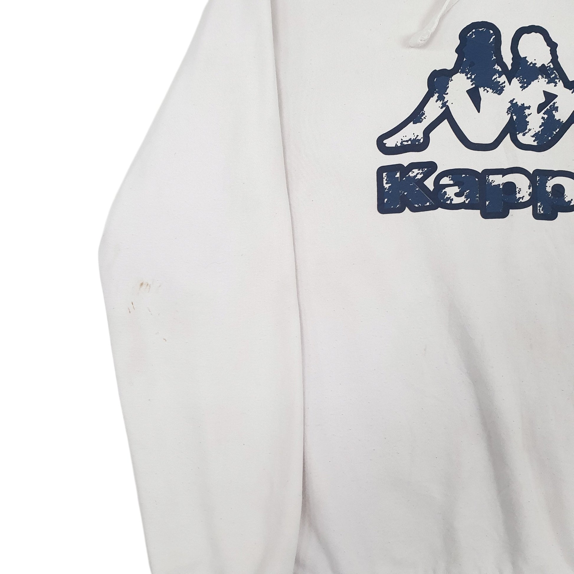 Mens White Kappa Spellout Hoodie Jumper