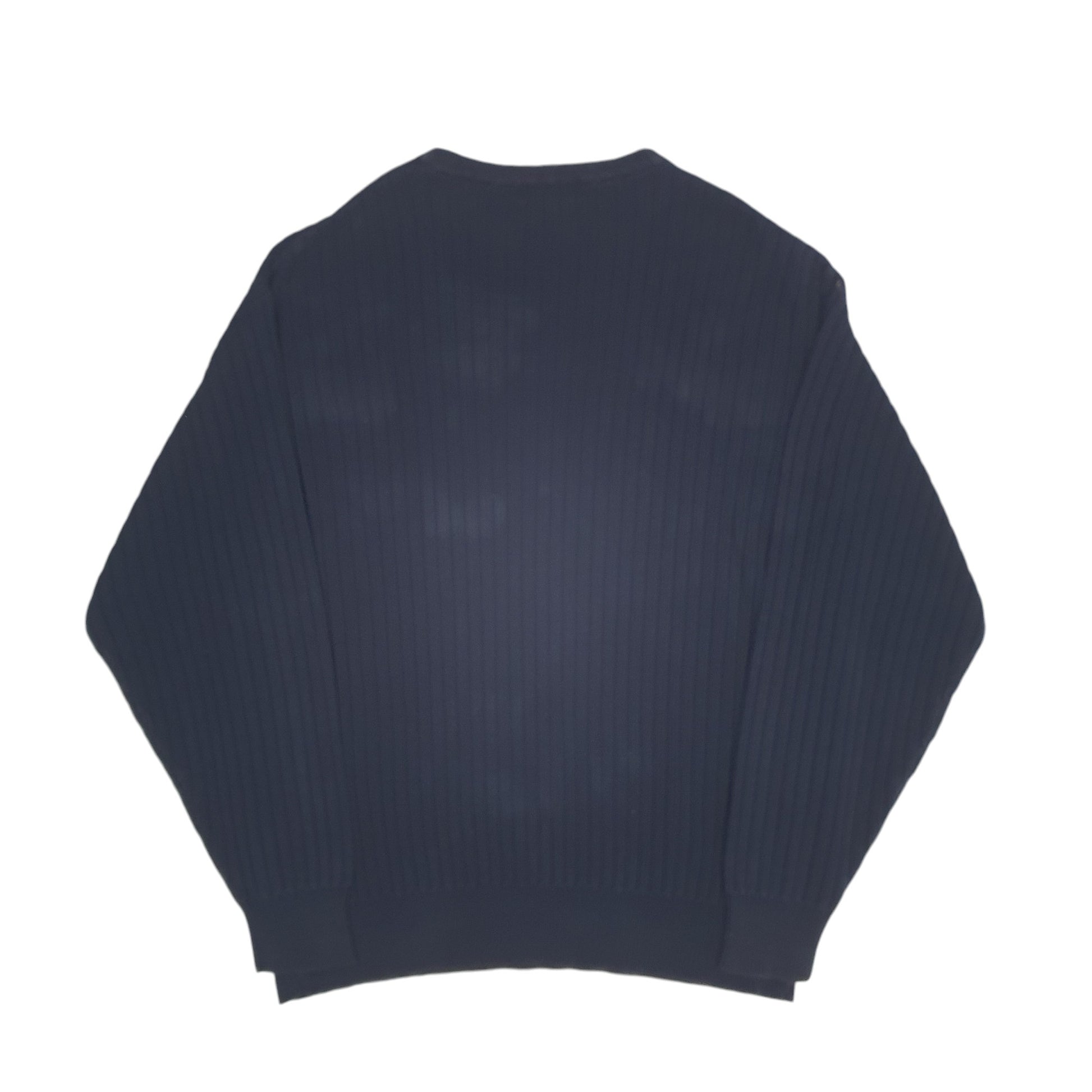 Mens Navy Nautica Knitwear Ribbed Crewneck Jumper