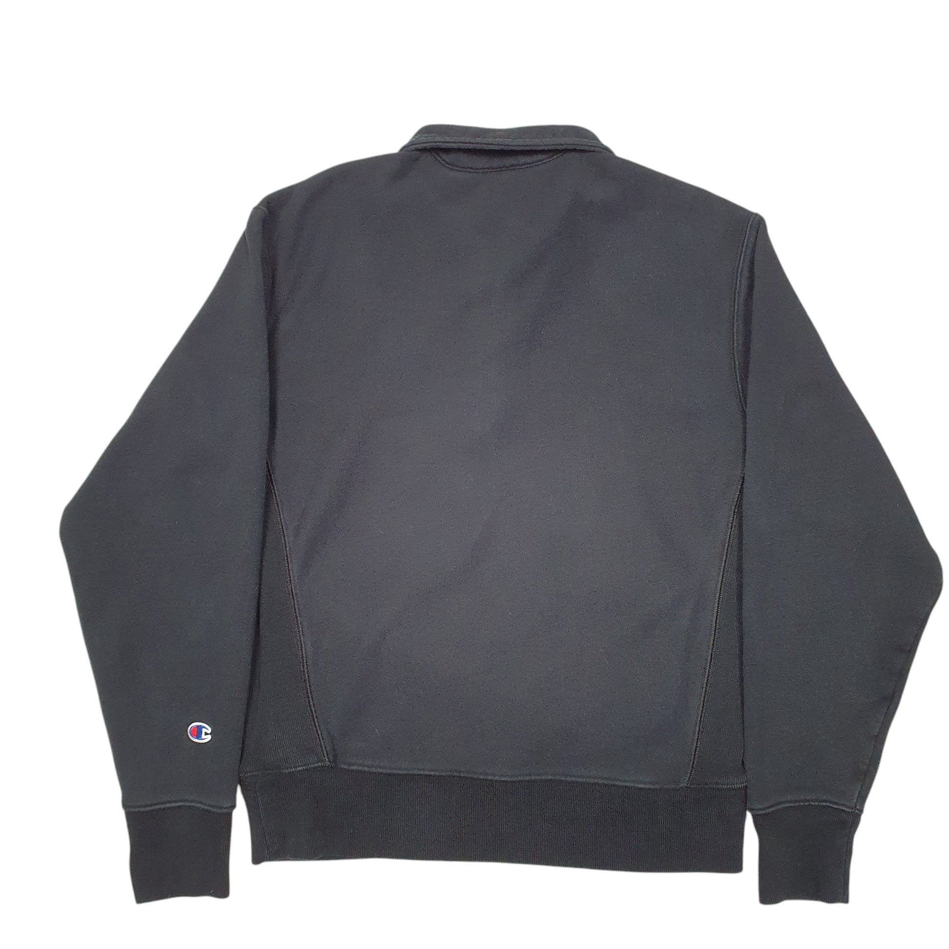 Mens Black Champion Reverse Weave Quarter Zip Jumper