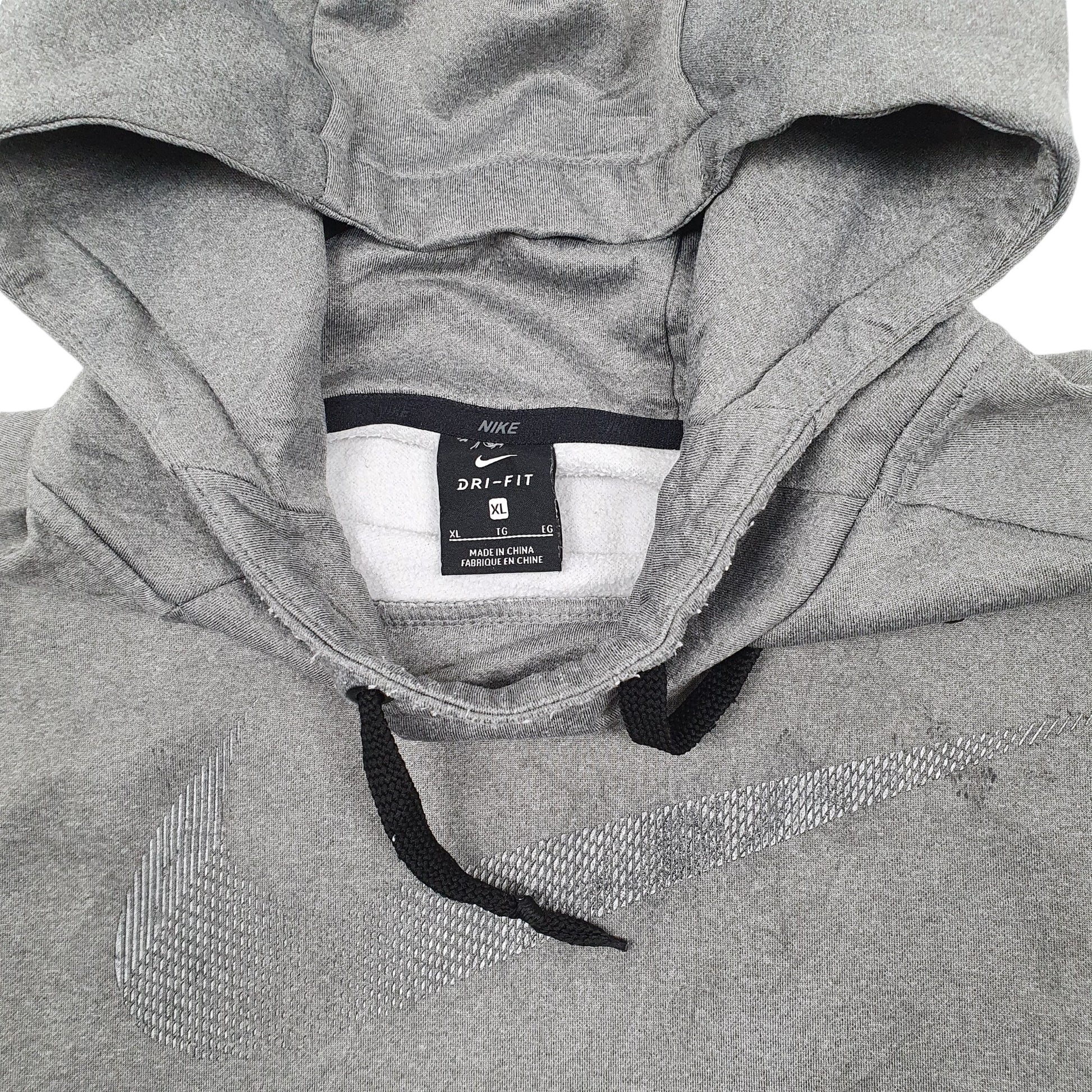 Mens Grey Nike Dri Fit Hoodie Jumper