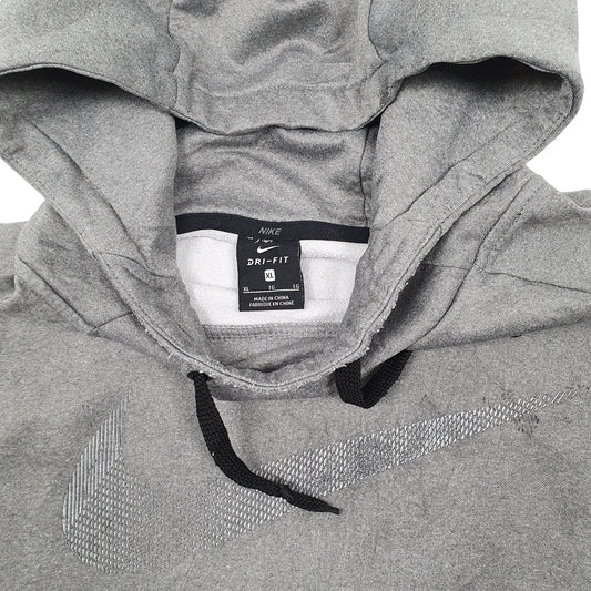Mens Grey Nike Dri Fit Hoodie Jumper