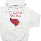 Mens Grey Champion St Cletus Football USA Spellout Hoodie Jumper