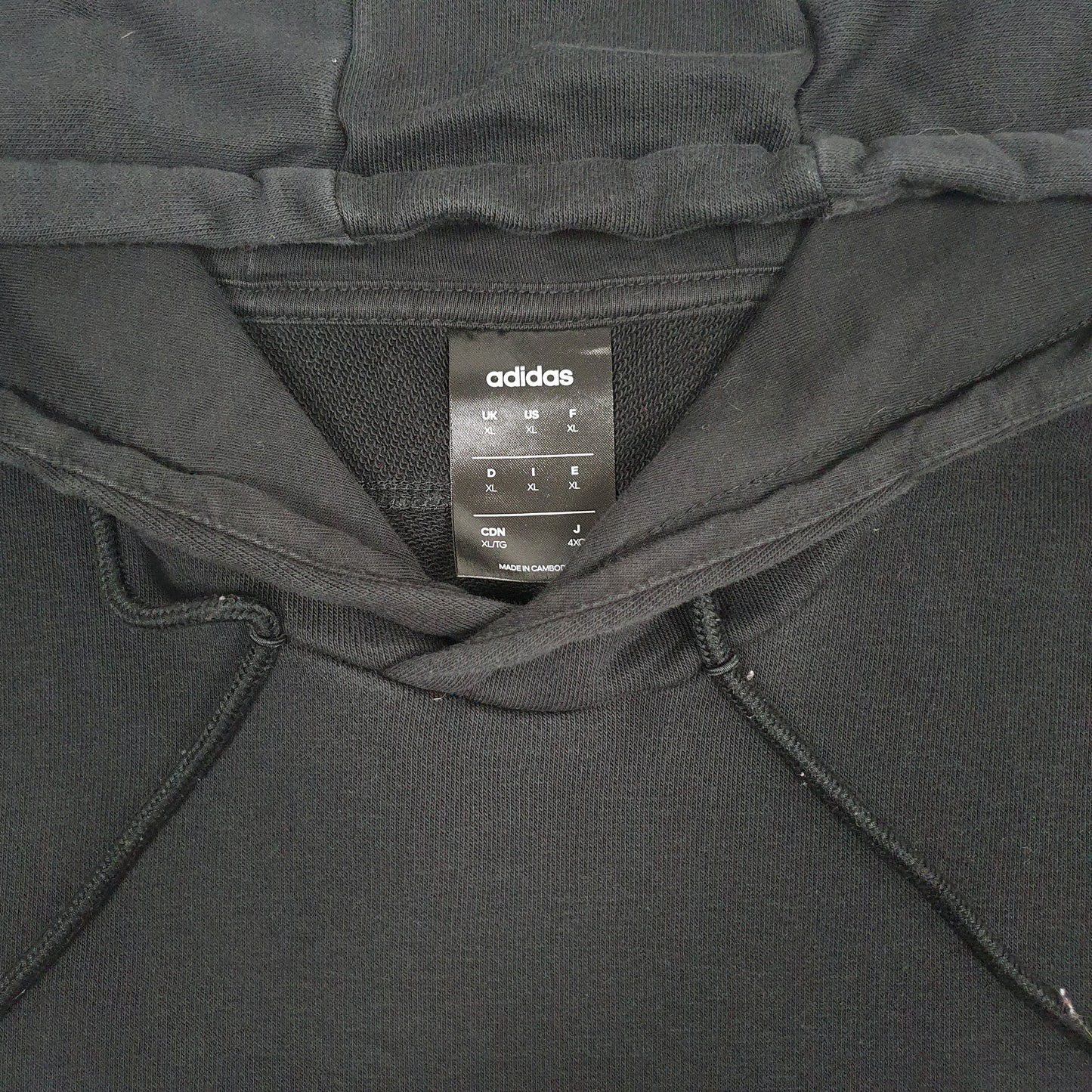 Mens Black Adidas Spellout Hoodie Jumper