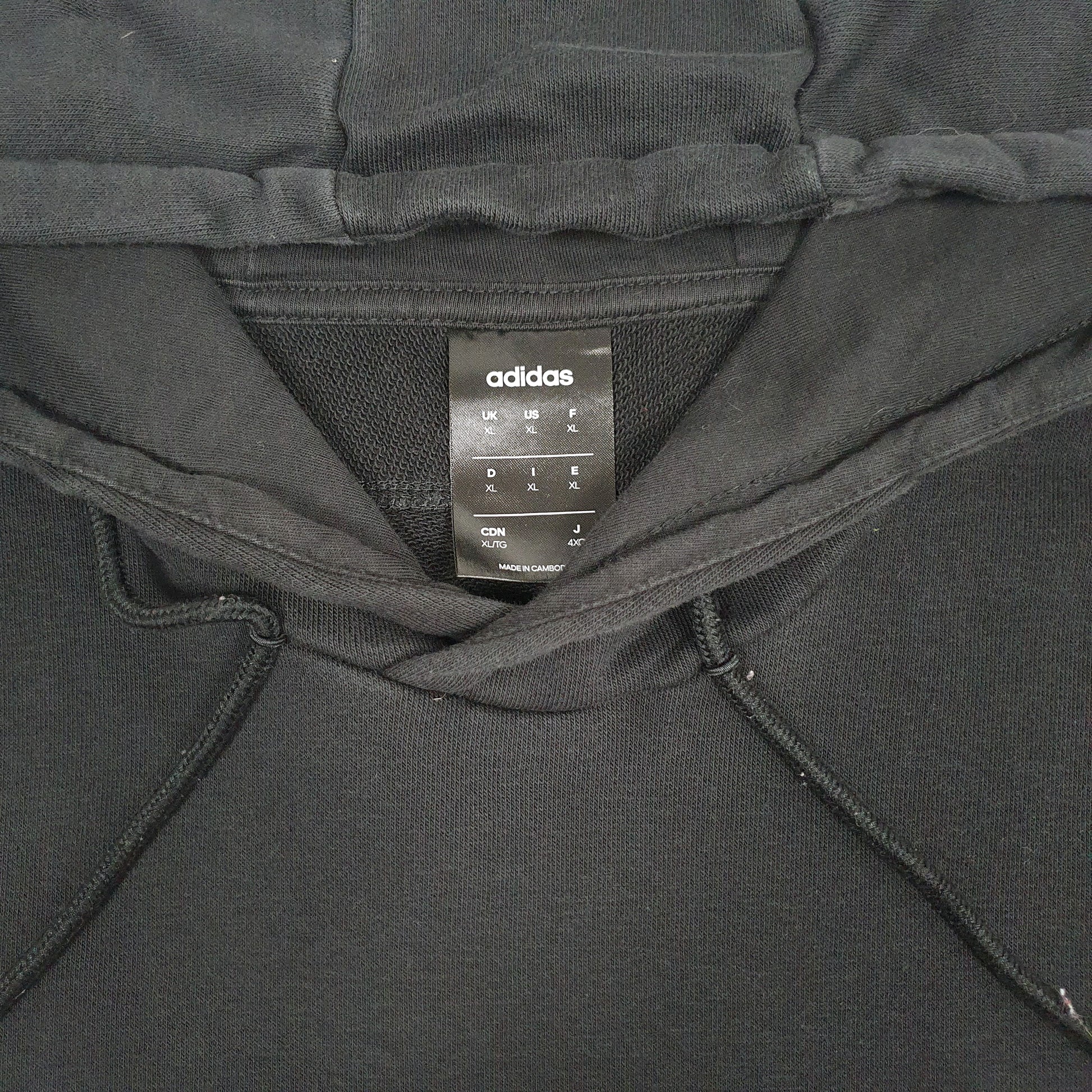 Mens Black Adidas Spellout Hoodie Jumper