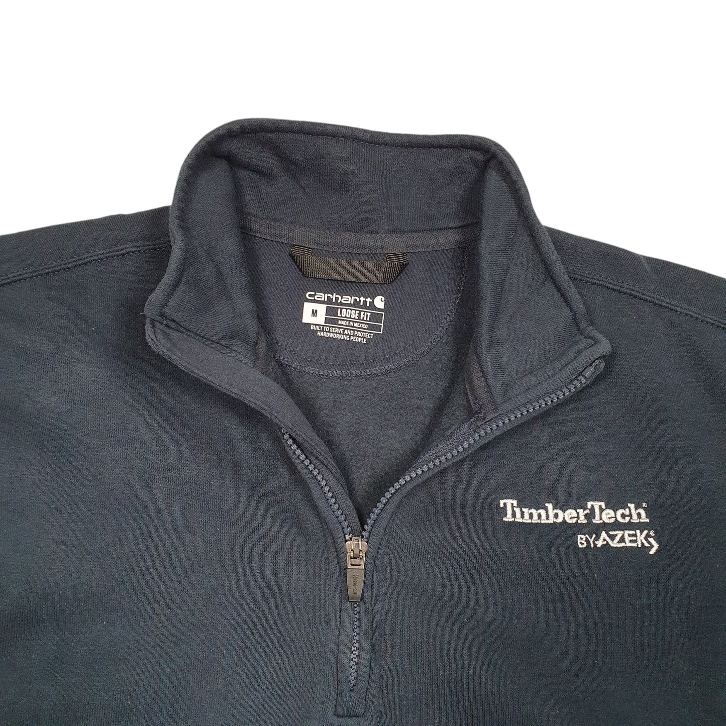 Mens Navy Carhartt Workwear Timber Tech USA Quarter Zip Jumper