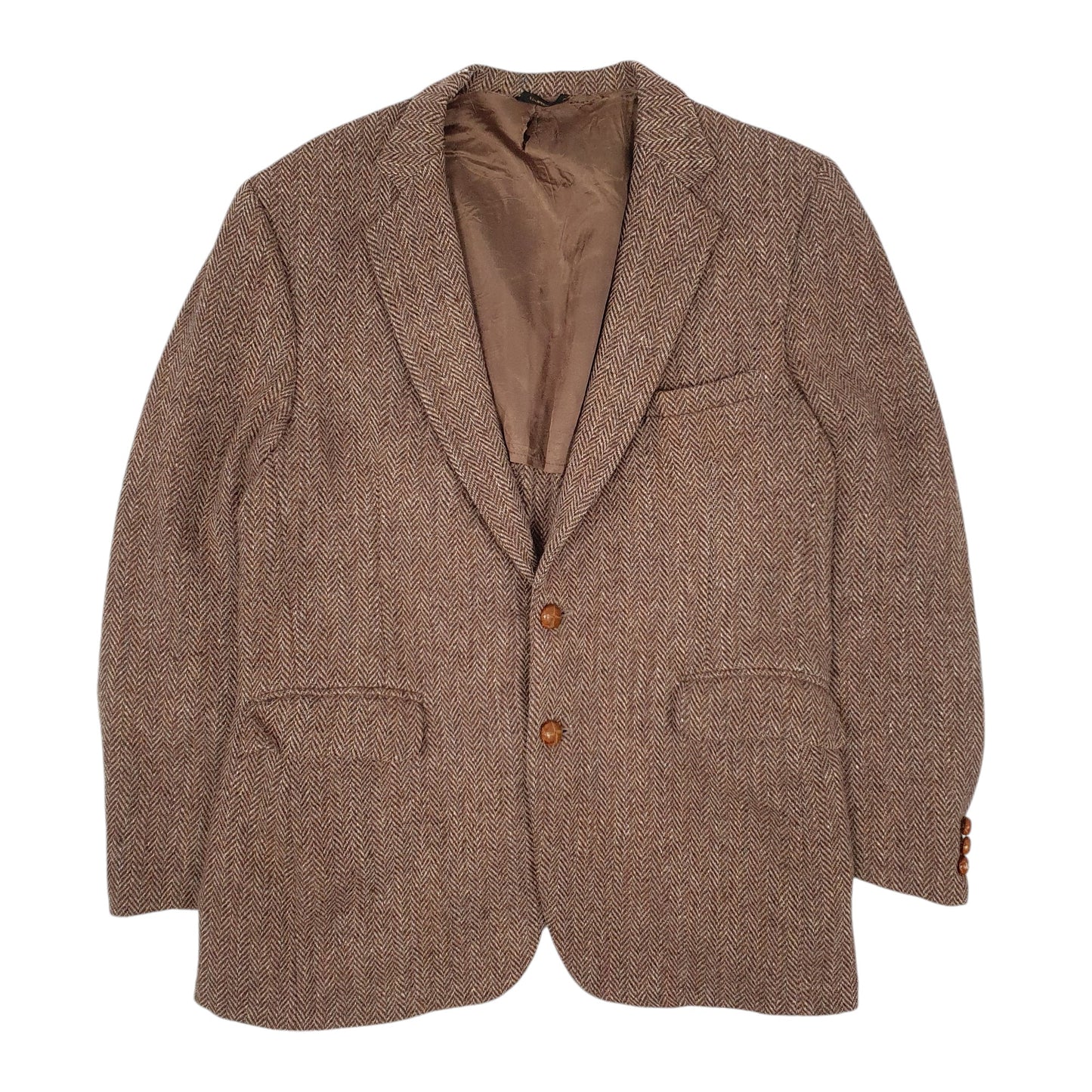 Mens Brown Harris Tweed Vintage  Coat