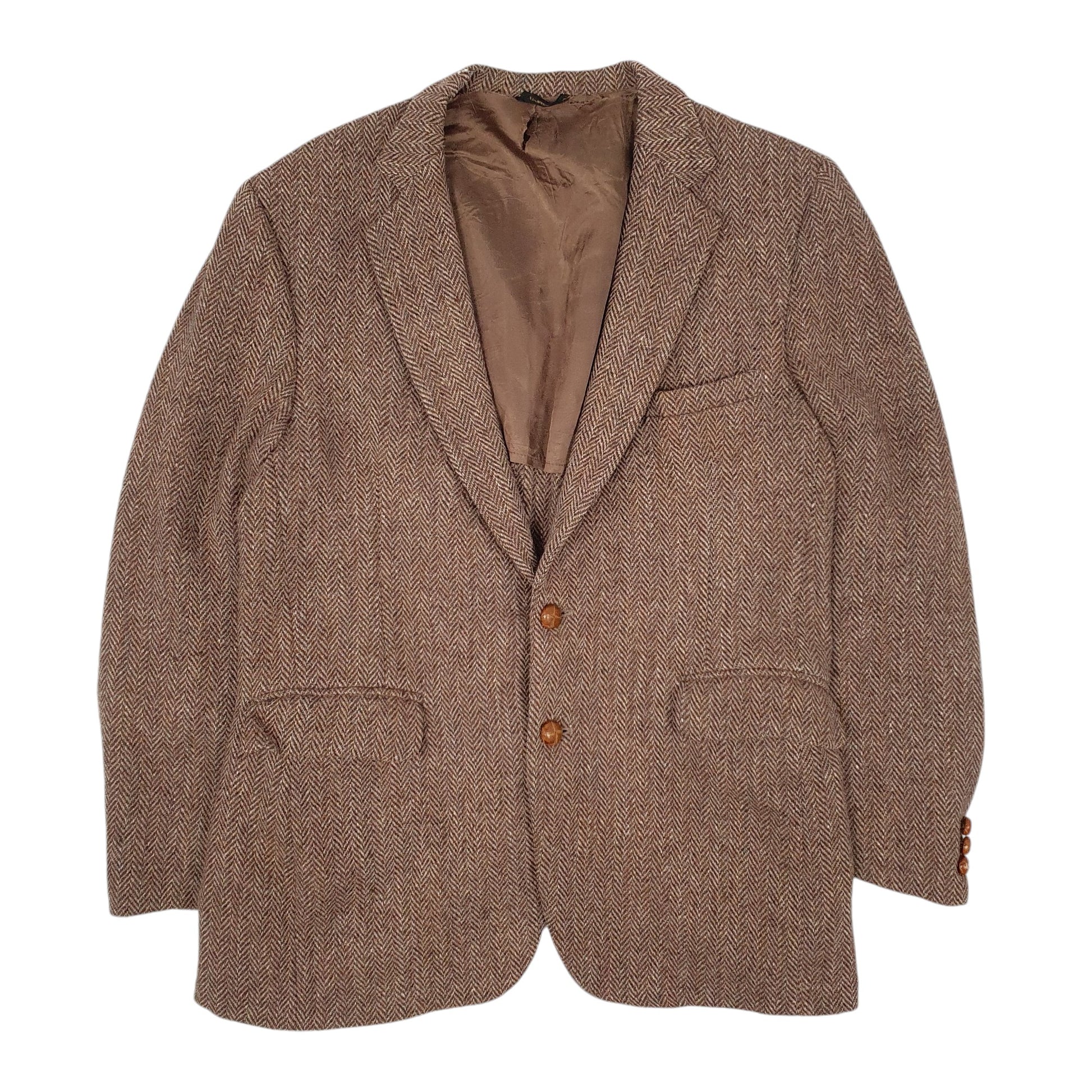 Mens Brown Harris Tweed Vintage  Coat