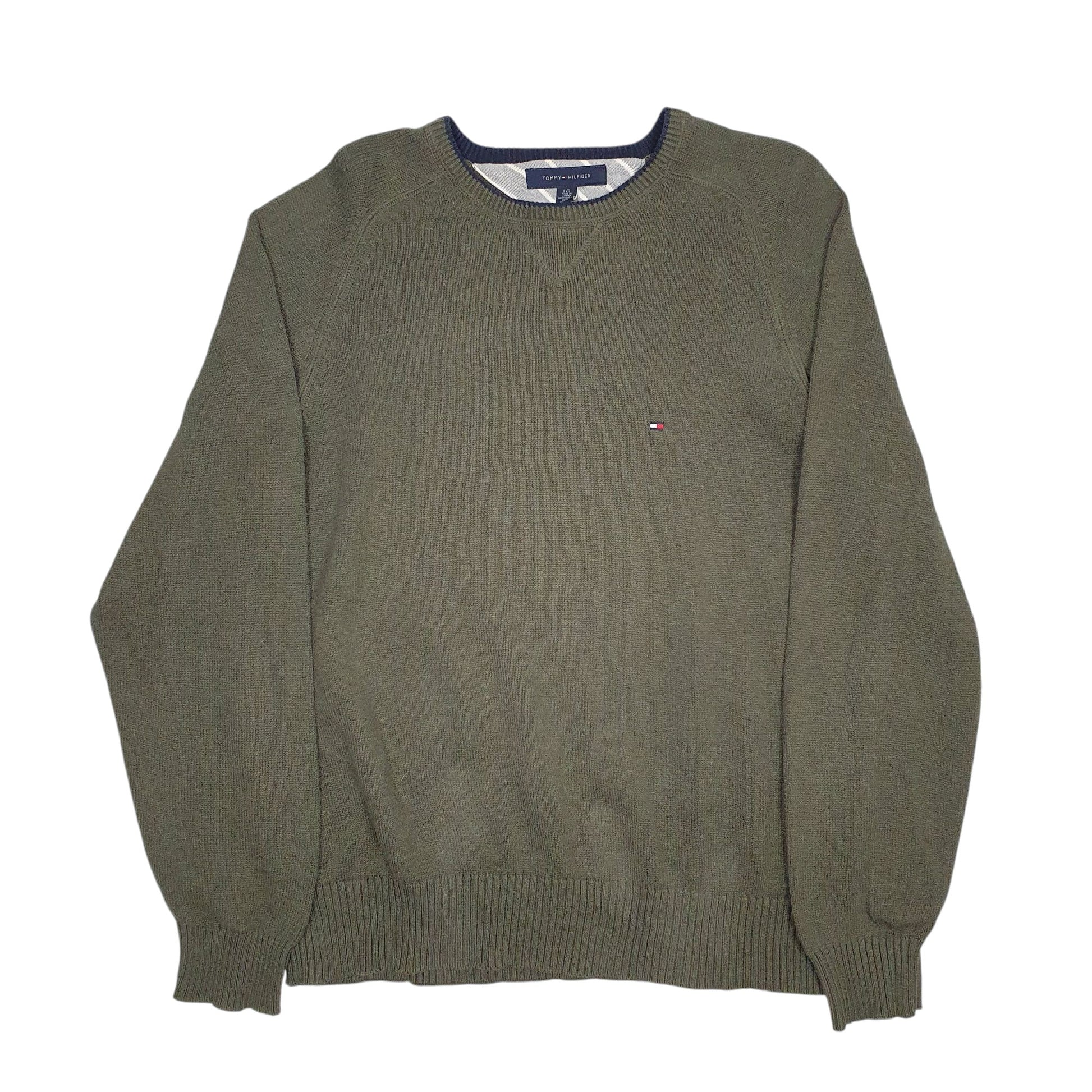 Mens Green Tommy Hilfiger  Crewneck Jumper