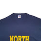 Mens Navy Russell Athletic Single Stitch Vintage 90s Made In USA North Muskegon Football Short Sleeve T Shirt